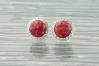 8mm Red Opal Hammered Stud Earrings | Image 2