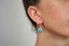 10mm Aqua Green Opal Drop Earrings | Image 2