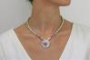 Purple Opal and Silver Hammered Necklace  | Image 2