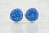7mm Dark Blue Opal stud Earrings ( 9 Colours Available) | Image 2