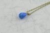 Delicate 9ct Gold Dark Blue Teardrop Opal Pendant | Image 2