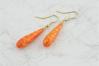 Fire Orange Gold Teardrop Opal Earrings | Image 2