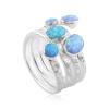 Silver Blue Opal Hammered Ring | Image 2