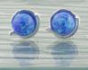 Sterling Silver Stud Earring with 8mm Dark Blue Opals | Image 3