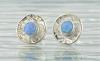 Contemporary Stud Earrings with Blue Opals | Image 3