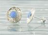 Contemporary Stud Earrings with Blue Opals | Image 2