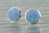10mm Blue Opal Stud Earrings | Image 2
