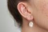 6x8mm White Opal Gold Drop Earrings | Image 2