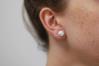 Large Circle Pattern Silver Stud Earrings | Image 2