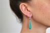 8/30mm forest green Teardrop Opal Earrings | Image 2