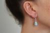 9x13mm Silver and Green Opal Teardrop Earrings | Image 2