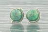 Sterling Silver Stud Earring with 8mm Green Opals | Image 2