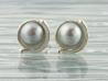 Sterling Silver Grey Pearl Stud Earrings | Image 3