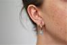 Large Gold Blue Opal Hoop Earrings | Image 2