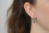 Large Oxidized Silver Facet Hoop Earrings | Image 2