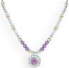 Gold and Silver Hammered Necklace with Purple Opals | Image 2