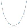 Silver and Blue Long Opal Necklace 30 inch | Image 2