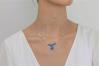 Silver and Midnight Blue Opal Teardrop Necklace | Image 2