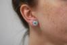 Sterling Silver Textured Opal Stud Earrings | Image 4