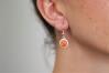 8mm Orange Fire Opal Hammered Drop Earrings | Image 2
