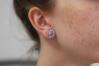 Sterling Silver Stud Earring with 8mm Purple Opals | Image 4