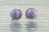 Sterling Silver Stud Earring with 8mm Purple Opals | Image 2