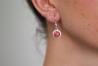 8mm Red Opal Hammered Drop Earrings | Image 2