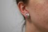 Sterling Hammered Silver Heart Stud Earrings | Image 3
