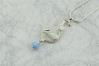 White and Blue Opal Wavy and Silver Wire Pendant | Image 3