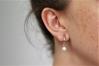 Small Gold Pearl Hoop Earrings | Image 2