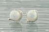 Sterling Silver Stud Earring with 8mm White Opals | Image 2
